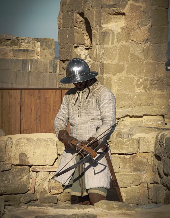 caballero en la muralla de la abadía